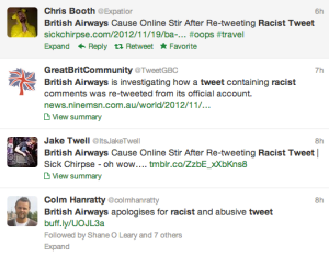 Outrage at British Airways